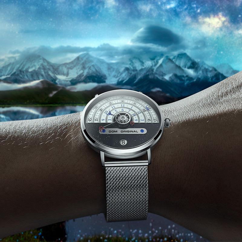 New star moon day and night watch calendar wheel time display Quartz Watch For Men - Image 3