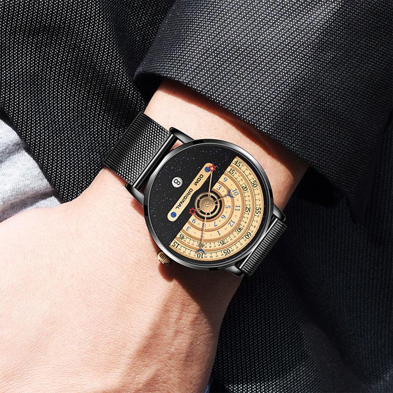 New star moon day and night watch calendar wheel time display Quartz Watch For Men - Image 5