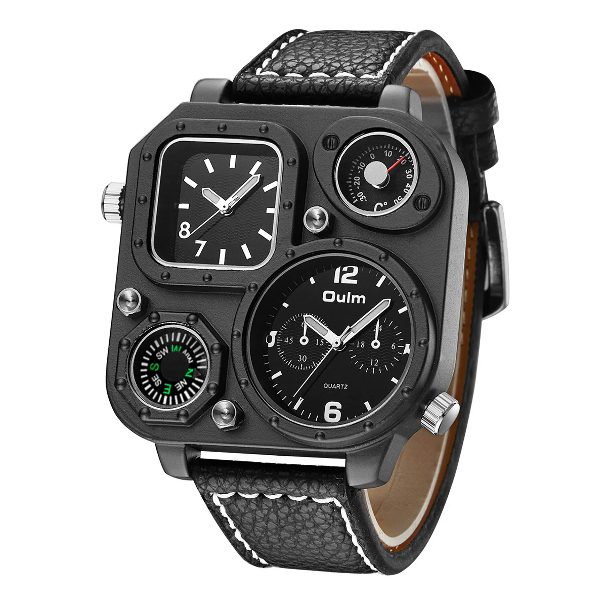 OULM 1169 Oversize Square Watch two time quartz watch for Men - Image 3