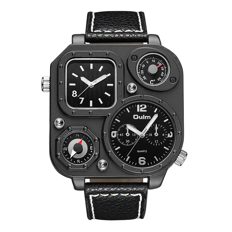 OULM 1169 Oversize Square Watch two time quartz watch for Men - Image 4