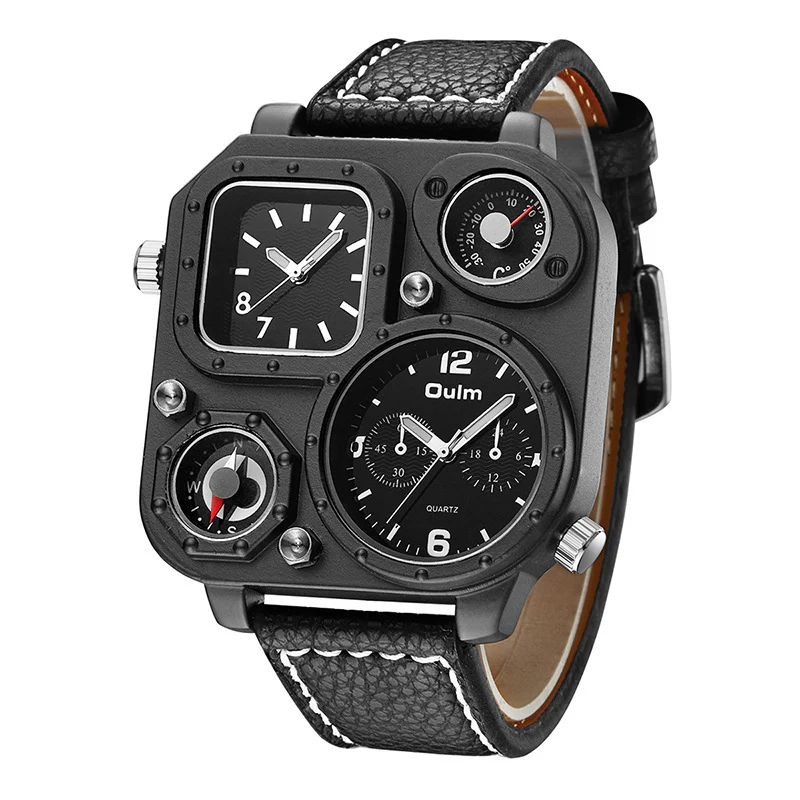 OULM 1169 Oversize Square Watch two time quartz watch for Men - Image 5