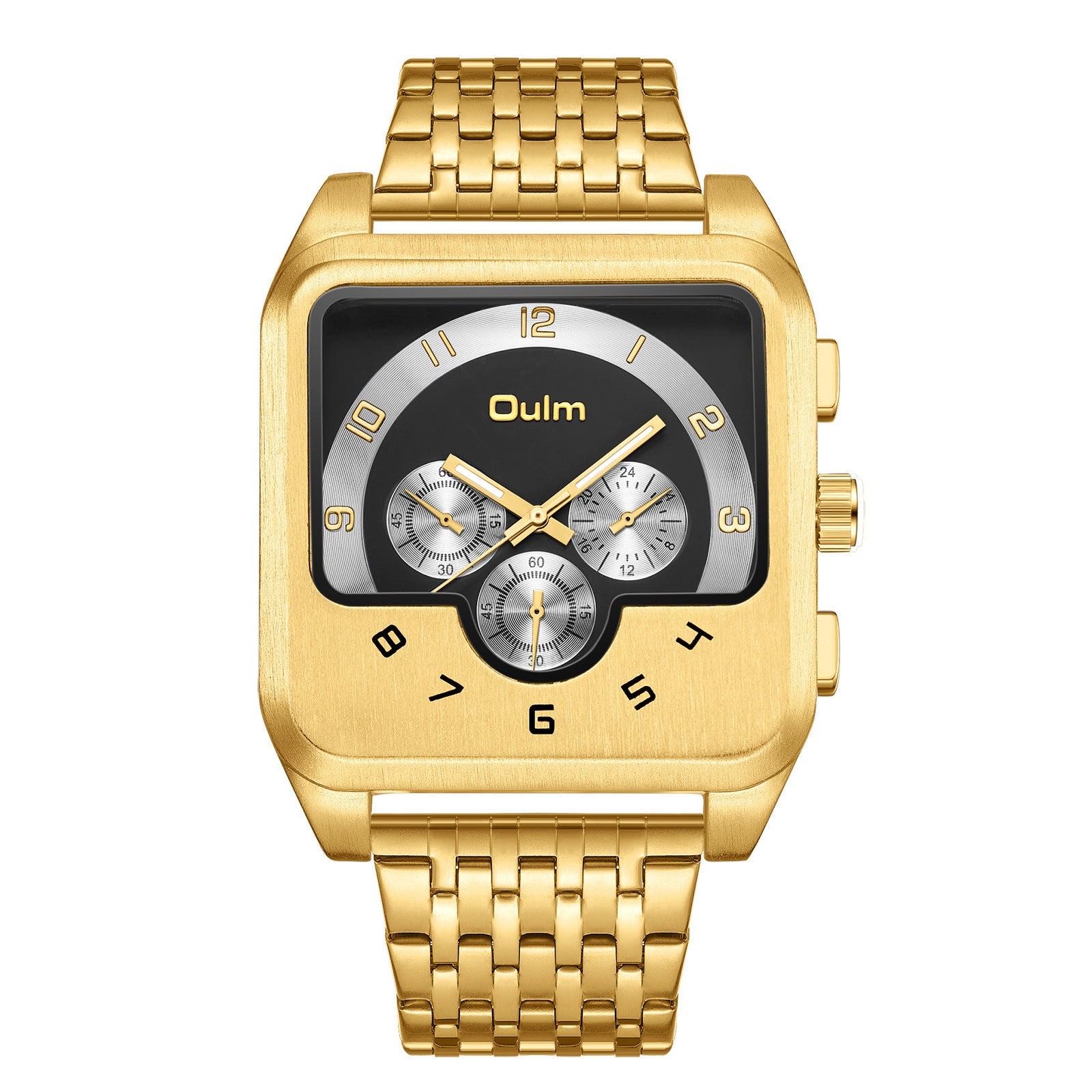 Oulm Crazy look Big Dial Square Quartz watch for Men 9463 - Image 3