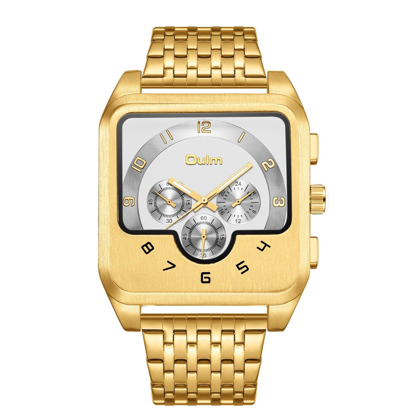 Oulm Crazy look Big Dial Square Quartz watch for Men 9463 - Image 4