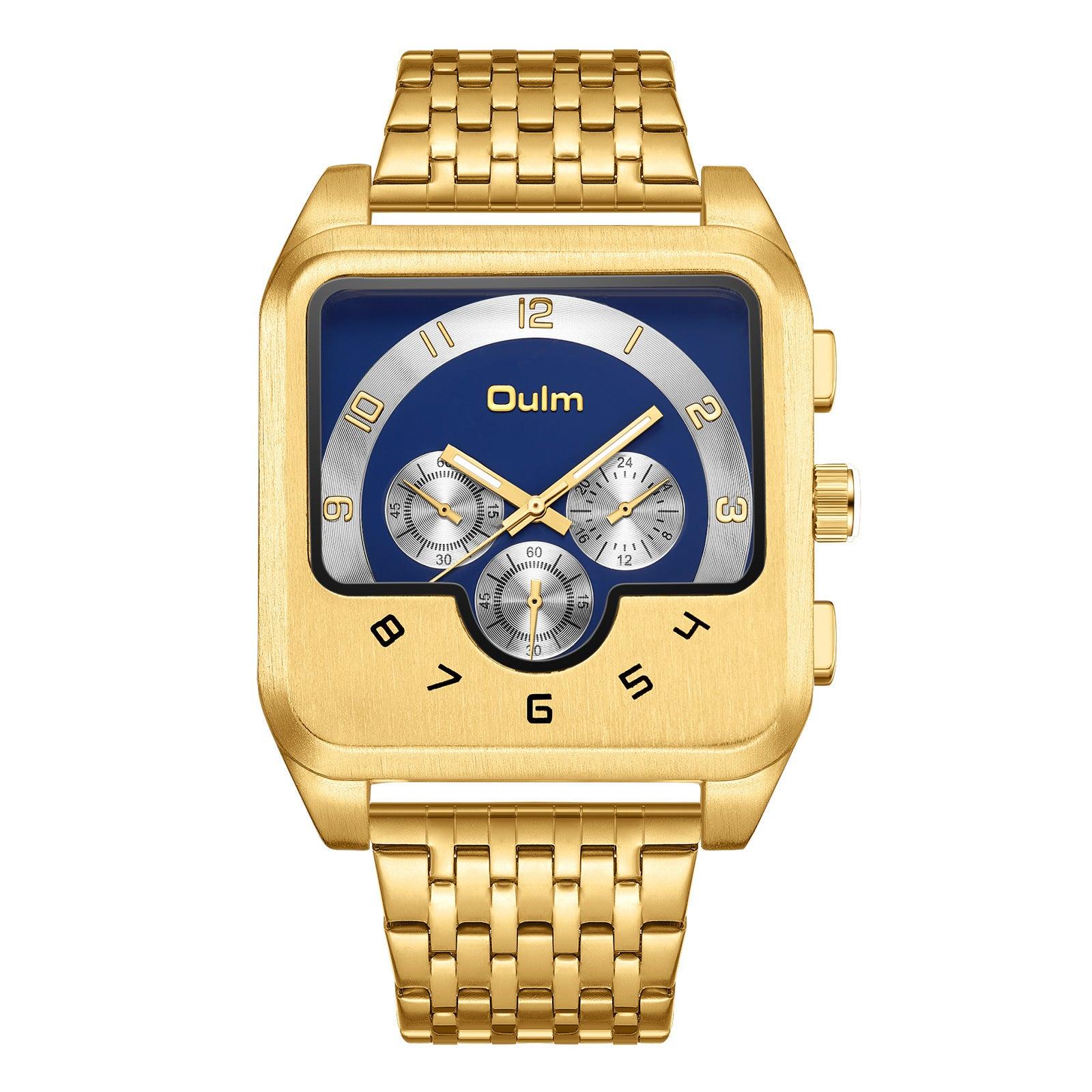 Oulm Crazy look Big Dial Square Quartz watch for Men 9463 - Image 5
