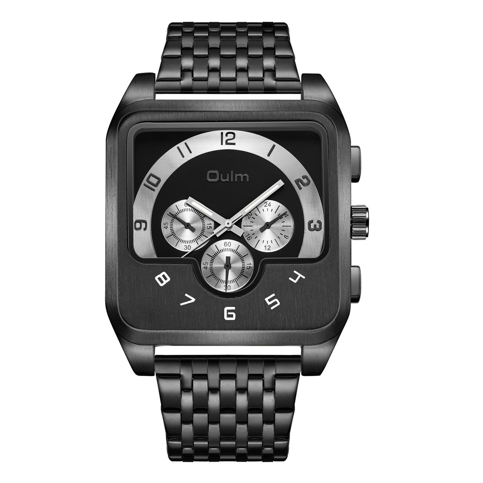 Oulm Crazy look Big Dial Square Quartz watch for Men 9463 - Image 6