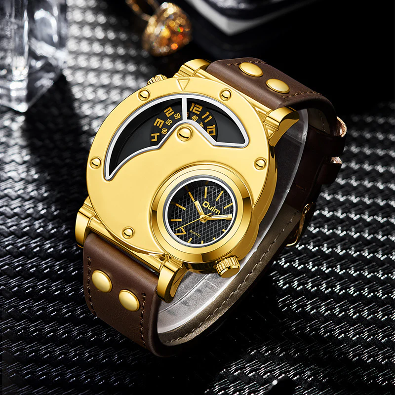 Oulm Multi-functional Exaggerated Dial Quartz Watch For Men - Image 2