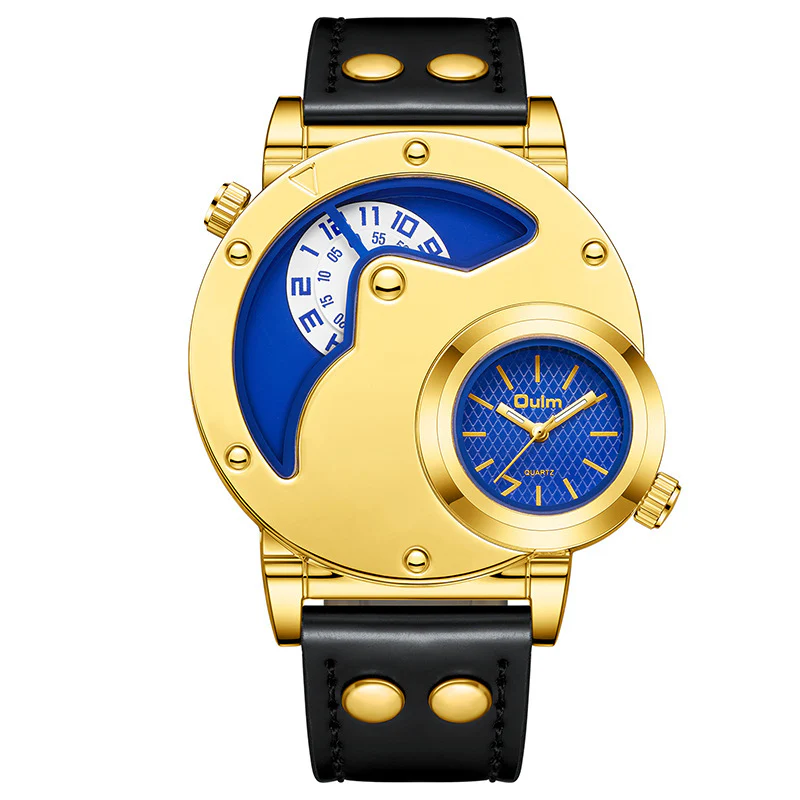 Oulm Multi-functional Exaggerated Dial Quartz Watch For Men - Image 3