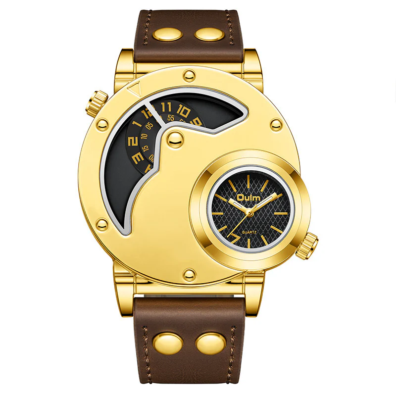 Oulm Multi-functional Exaggerated Dial Quartz Watch For Men - Image 4
