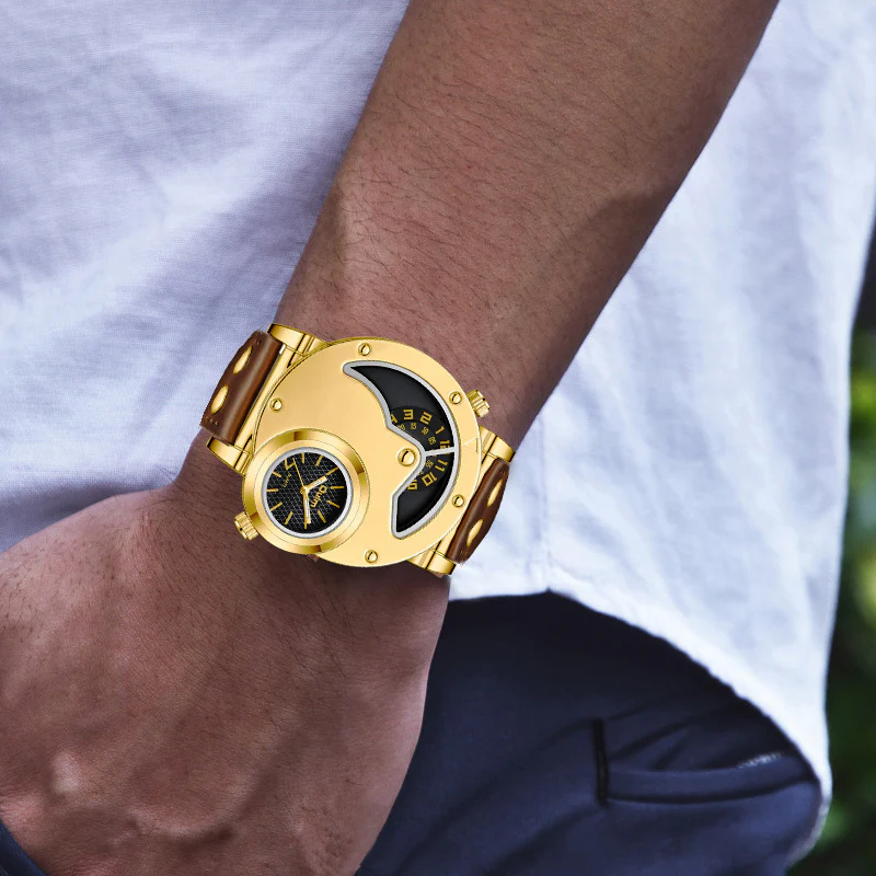 Oulm Multi-functional Exaggerated Dial Quartz Watch For Men - Image 7