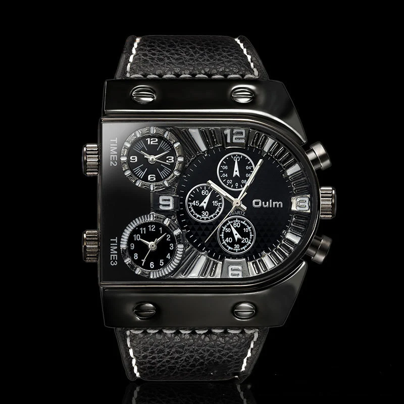 Oulm U Shape Quartz Multifunction Watch For Men 9315