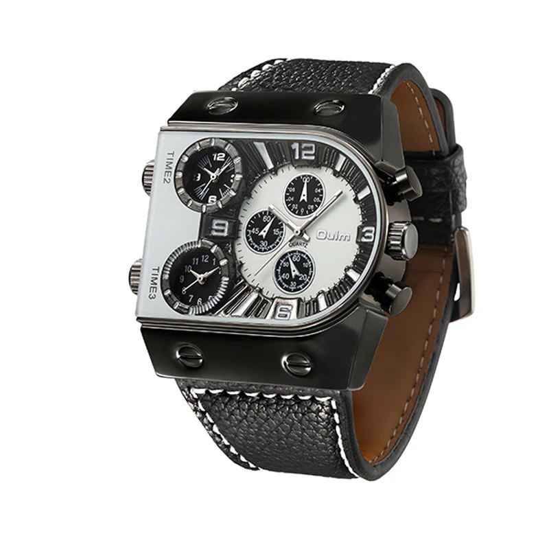 Oulm U Shape Quartz Multifunction Watch For Men 9315 - Image 3