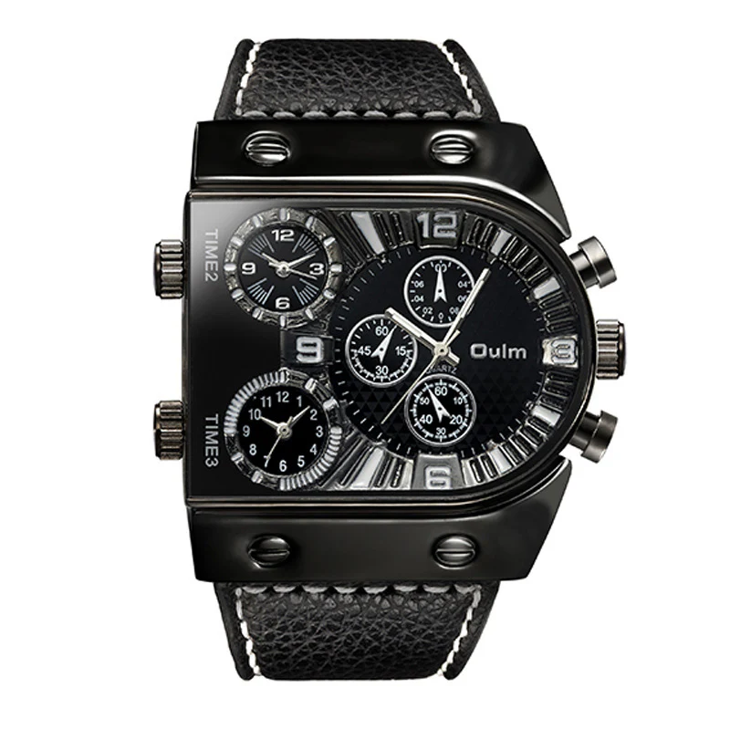 Oulm U Shape Quartz Multifunction Watch For Men 9315 - Image 6