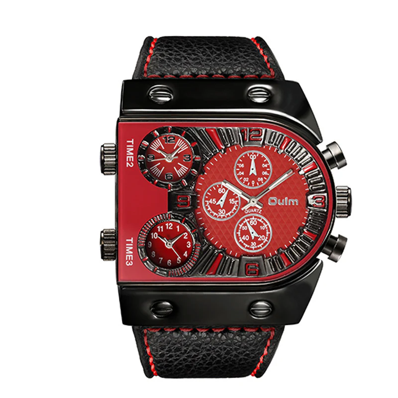 Oulm U Shape Quartz Multifunction Watch For Men 9315 - Image 7