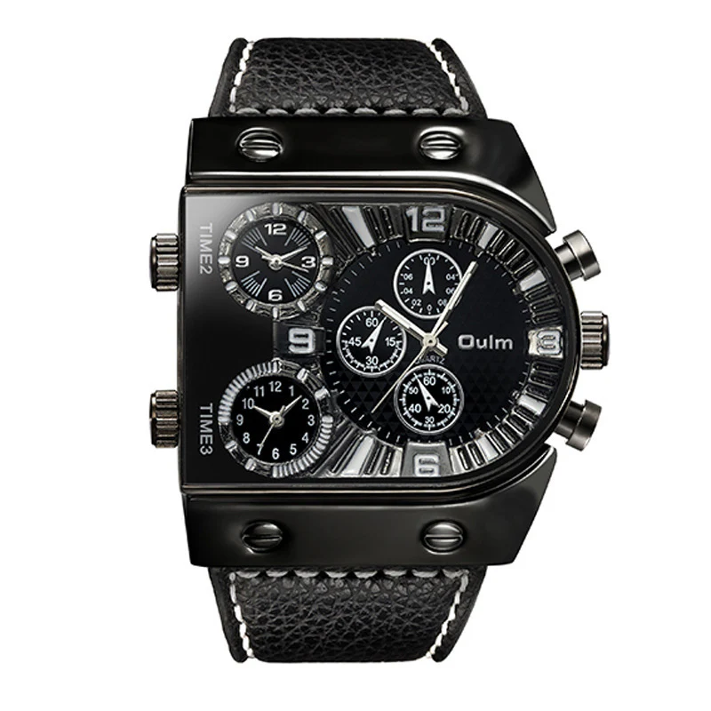 Oulm U Shape Quartz Multifunction Watch For Men 9315 - Image 8