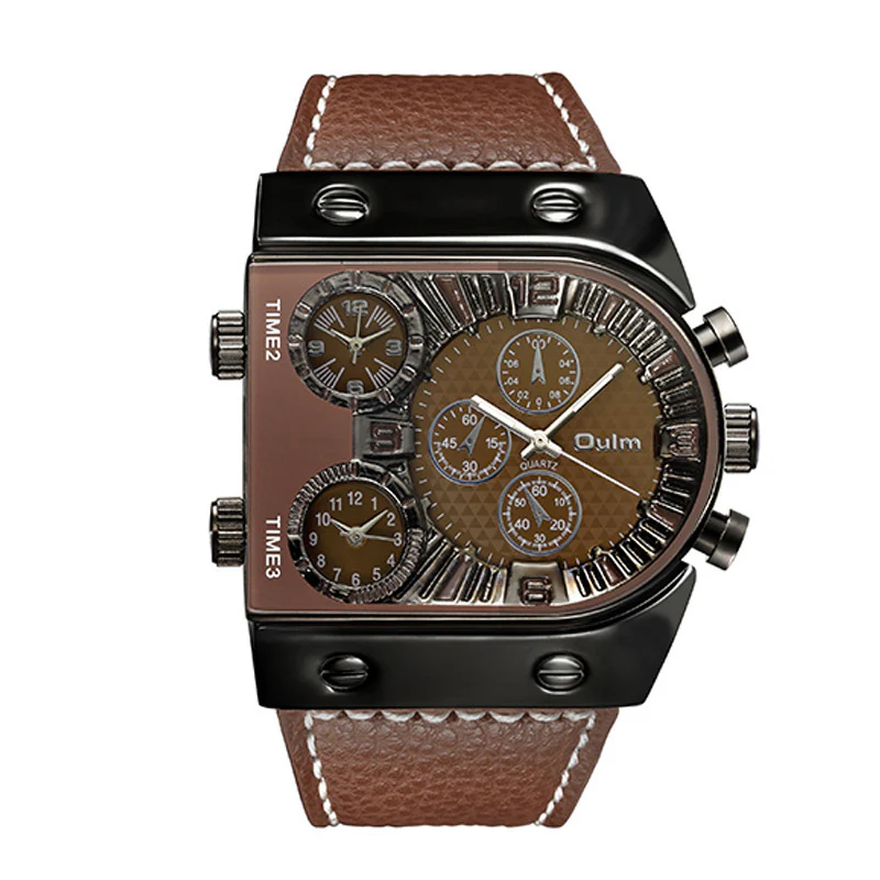 Oulm U Shape Quartz Multifunction Watch For Men 9315 - Image 9