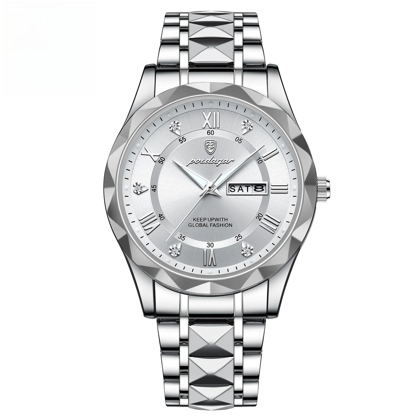 POEDAGAR 615 Day & Date Quartz watch For Men - Image 9