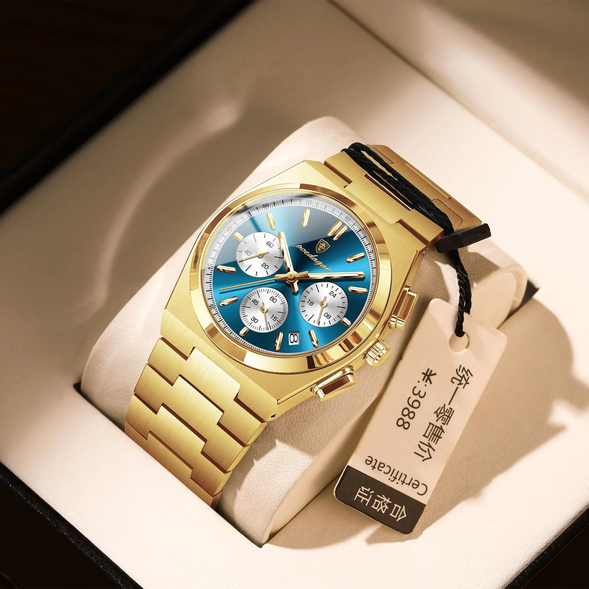 Poedagar 970 Multifunctional Luminous Thin Watch For Men - Image 4