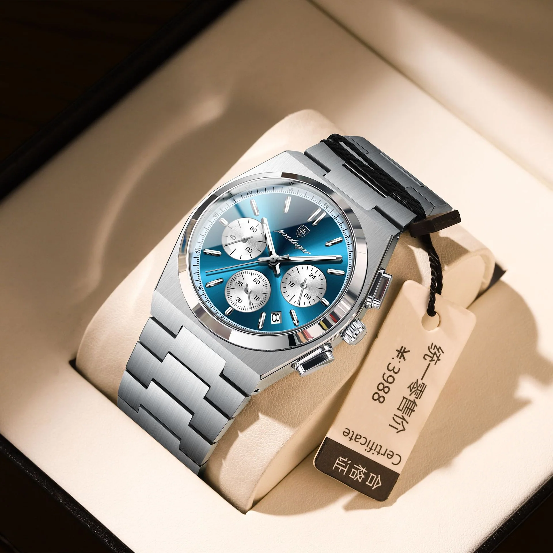 Poedagar 970 Multifunctional Luminous Thin Watch For Men - Image 8