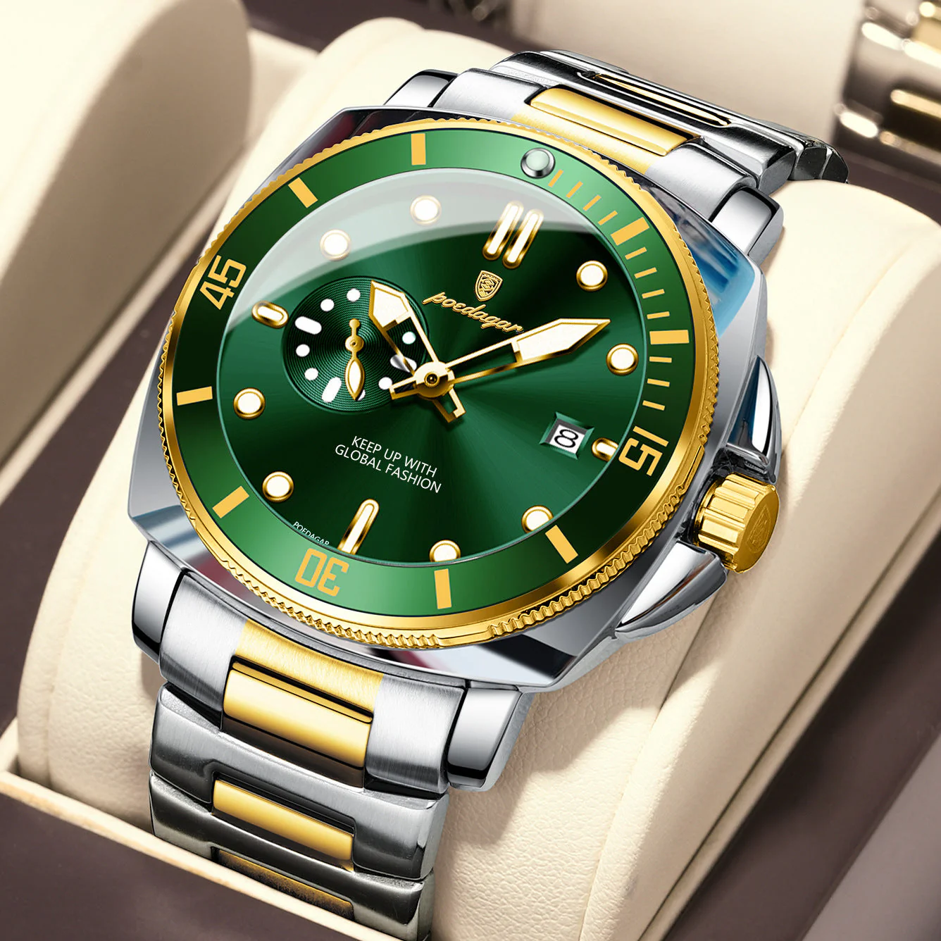 Poedagar EU873 Steel-band Luminous Quartz Watch for Men - Image 5