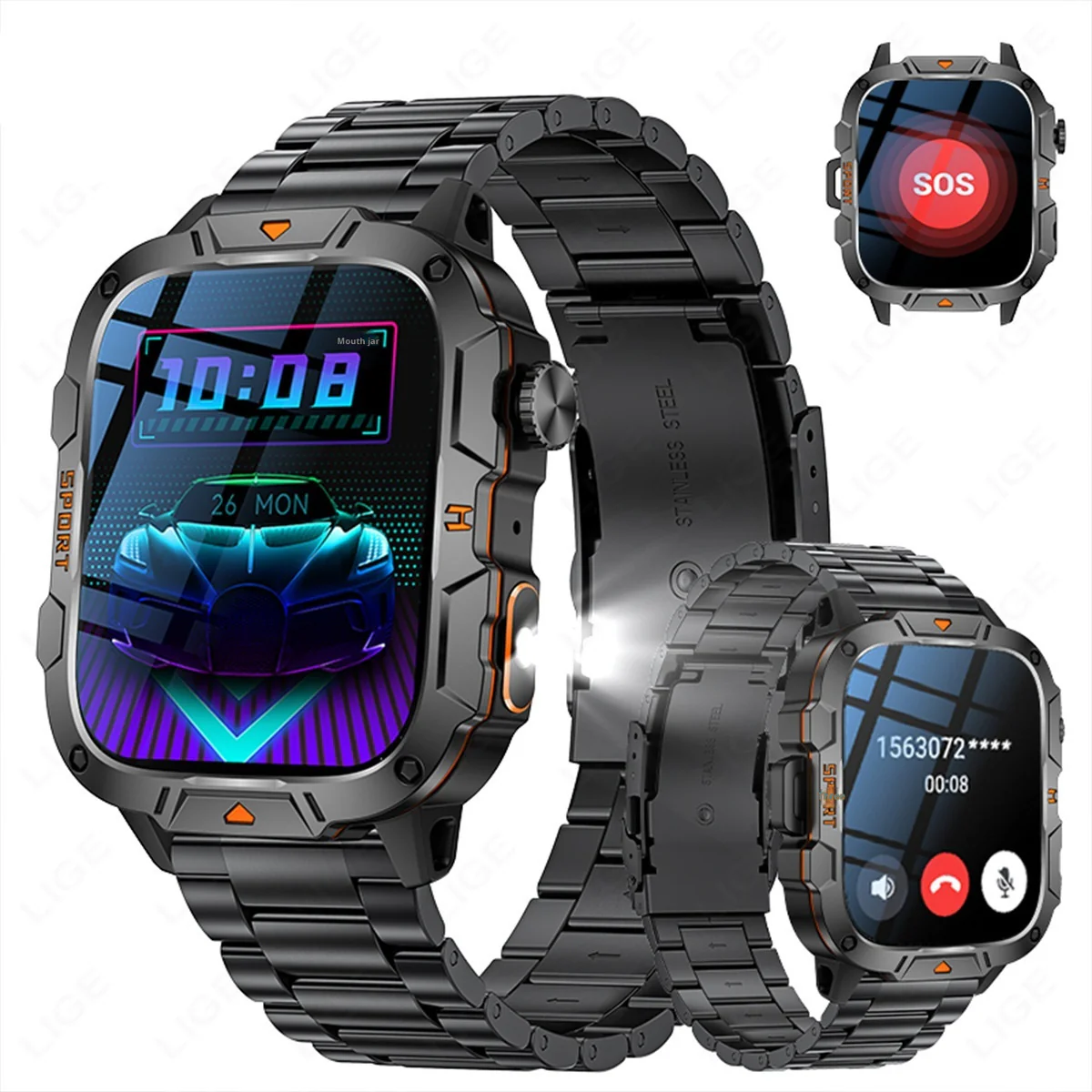 QX12 Square Large Screen Multi-function Sports Running Heart Rate Smart Watch - Image 5