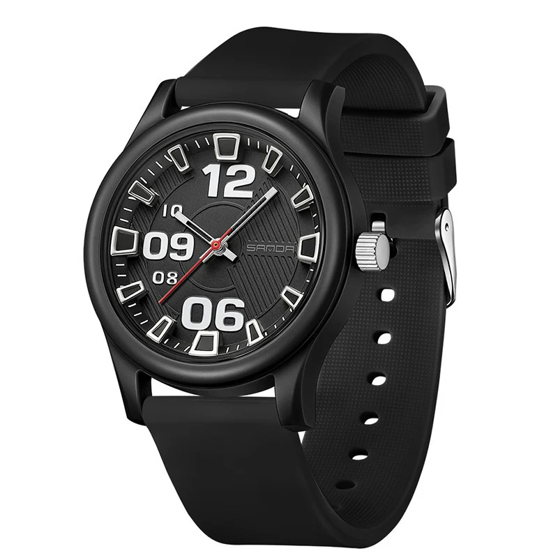 Sanda 3252 Waterproof Silicone Strap Quartz Watch For Teenagers Boys and Girls - Image 2