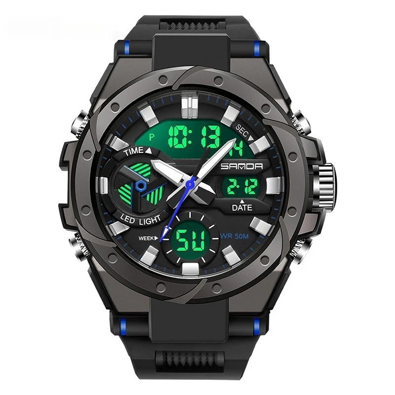 Sanda 3313 Multifunctional Outdoor Luminous Waterproof Watch For Men - Image 14