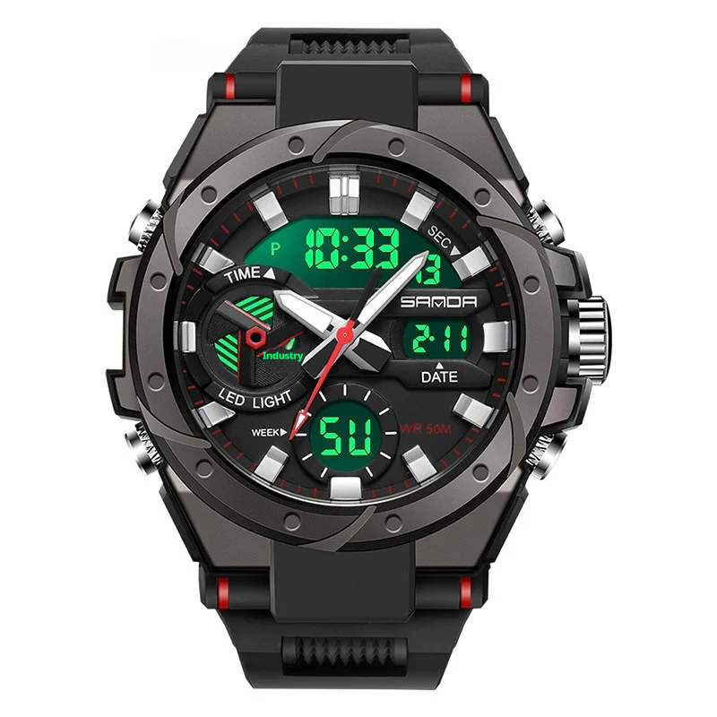 Sanda 3313 Multifunctional Outdoor Luminous Waterproof Watch For Men - Image 16