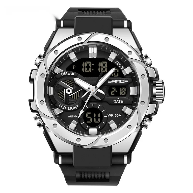Sanda 3313 Multifunctional Outdoor Luminous Waterproof Watch For Men - Image 17