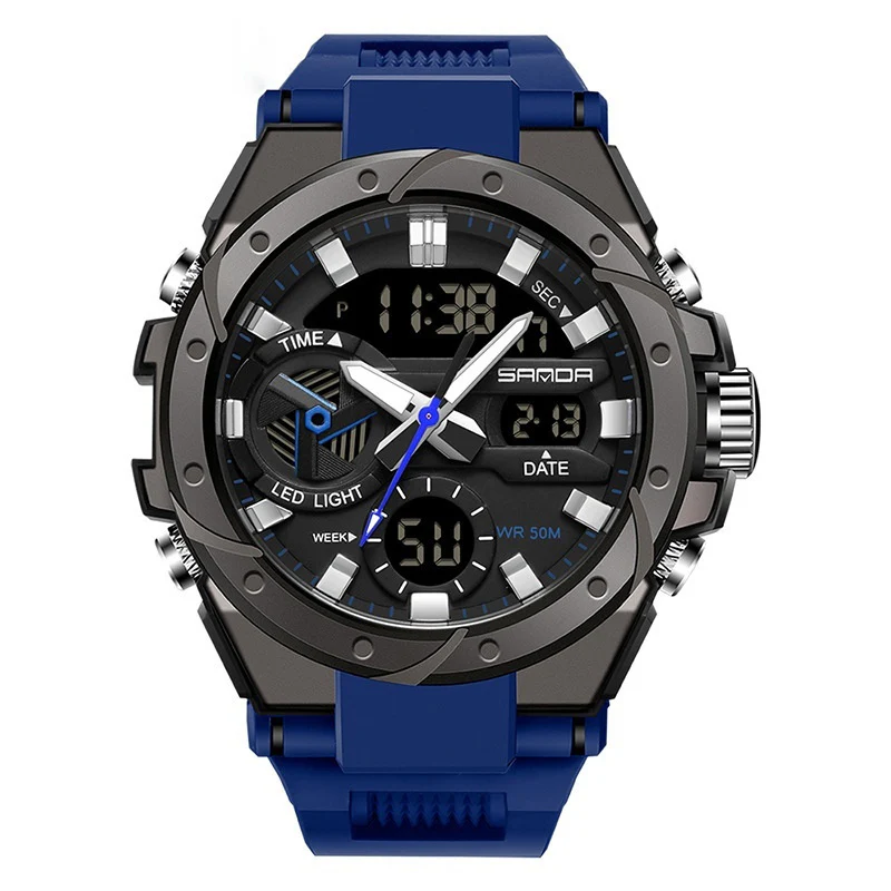 Sanda 3313 Multifunctional Outdoor Luminous Waterproof Watch For Men - Image 21