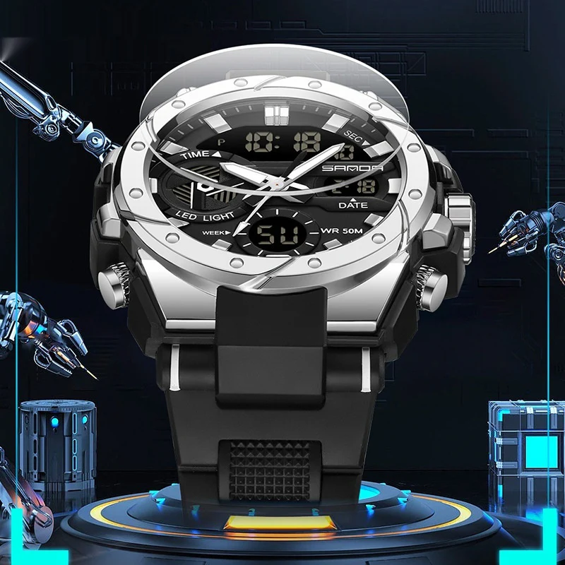 Sanda 3313 Multifunctional Outdoor Luminous Waterproof Watch For Men - Image 3