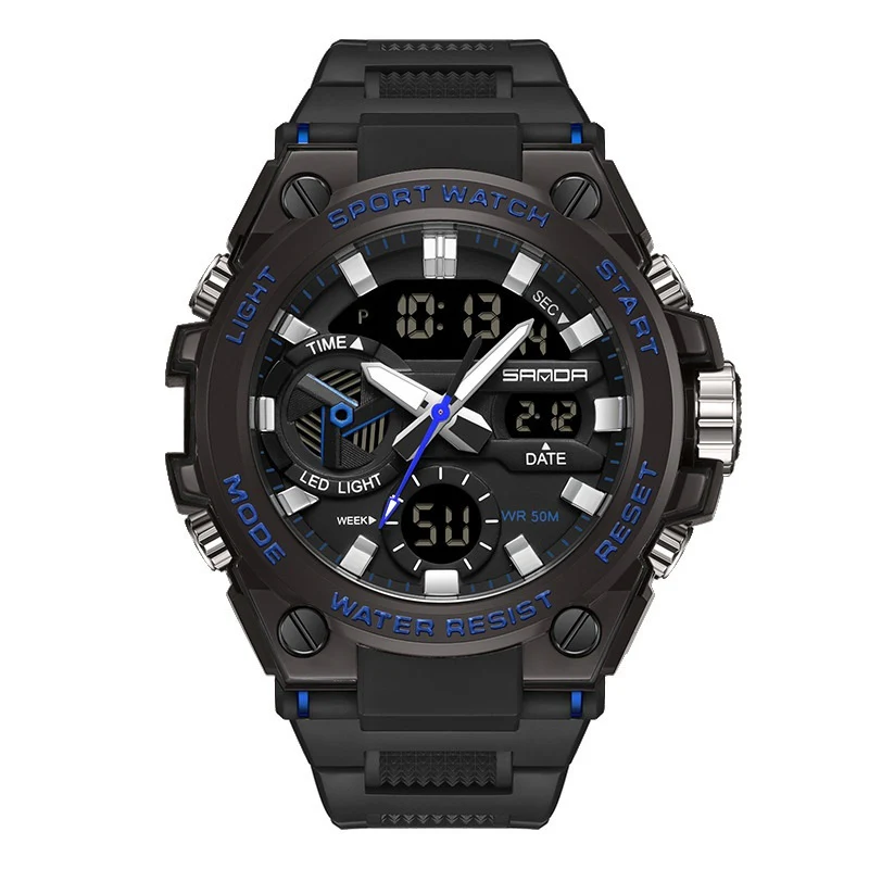 Sanda 3313 Multifunctional Outdoor Luminous Waterproof Watch For Men - Image 5