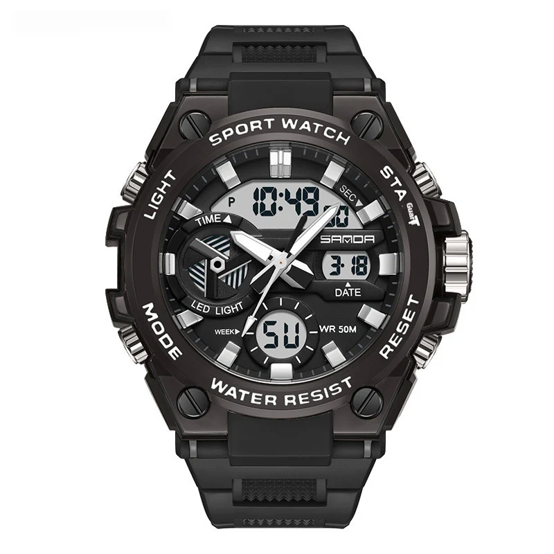 Sanda 3313 Multifunctional Outdoor Luminous Waterproof Watch For Men - Image 9