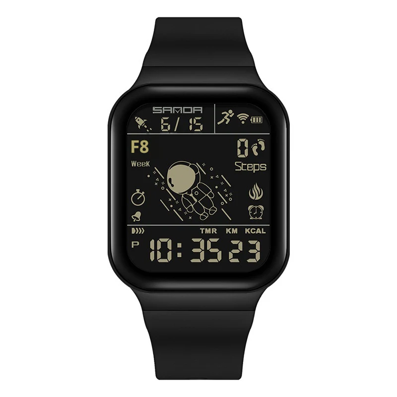 Sanda 6101 Digital Waterproof Step Calorie counter Sports watch for Men - Image 2