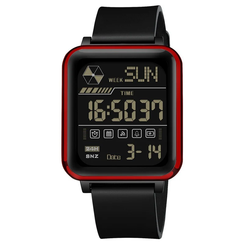 Sanda 6159 Square Stopwatch Multifunctional Waterproof Digital Sports Watch for Men - Image 4