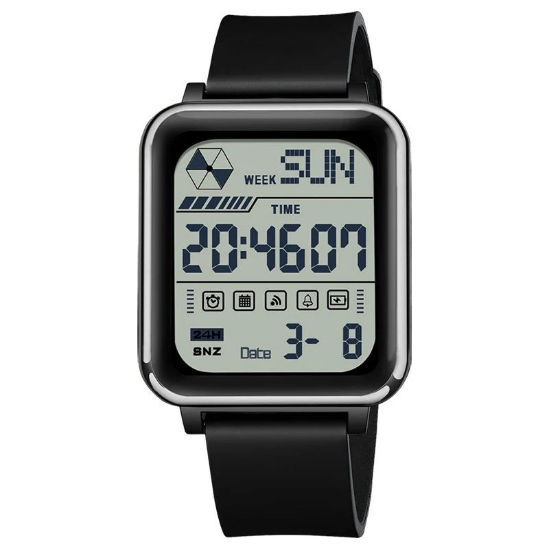Sanda 6159 Square Stopwatch Multifunctional Waterproof Digital Sports Watch for Men - Image 5