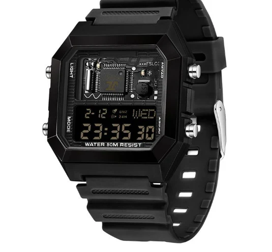 Sanda 6216 Square Waterproof Sports Digital watch for Men Students - Image 2
