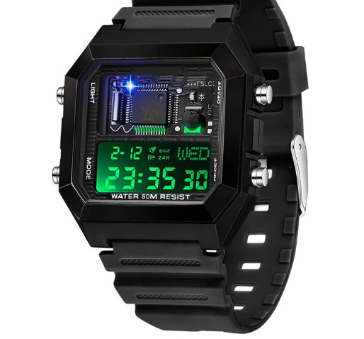 Sanda 6216 Square Waterproof Sports Digital watch for Men Students - Image 3