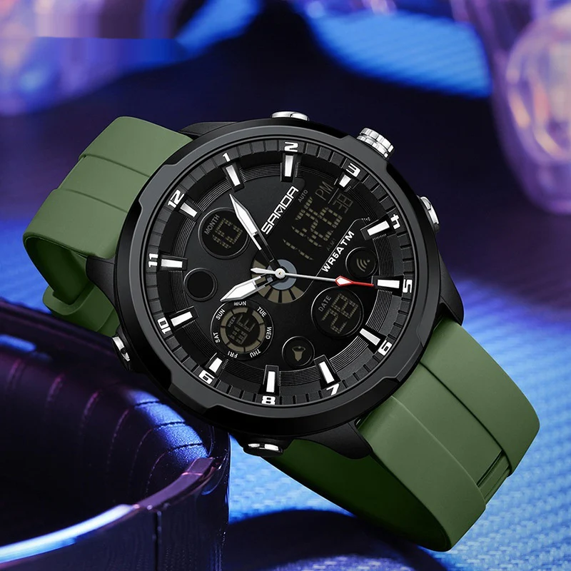 Sanda 9053 Analog Digital Waterproof Sports watch For Men
