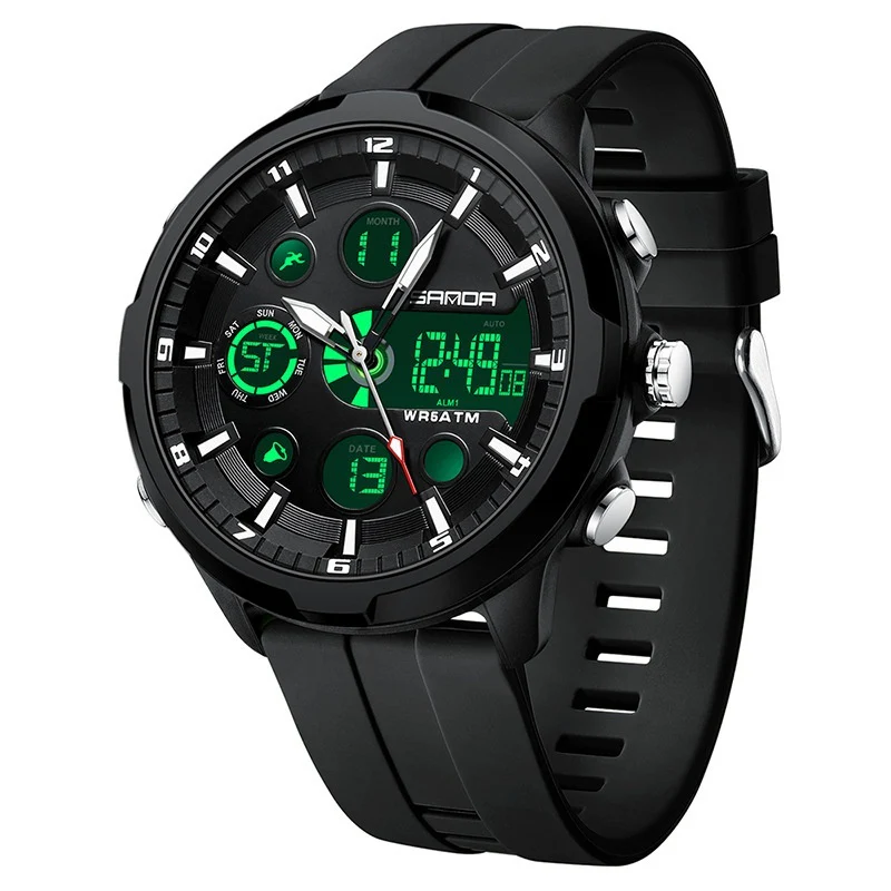 Sanda 9053 Analog Digital Waterproof Sports watch For Men - Image 3