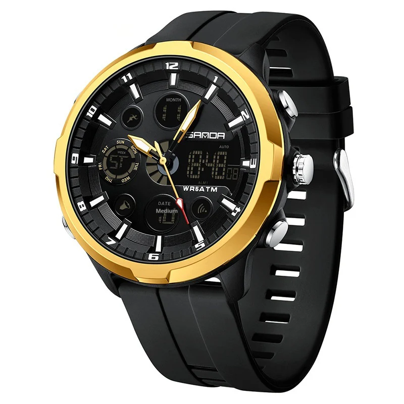Sanda 9053 Analog Digital Waterproof Sports watch For Men - Image 6