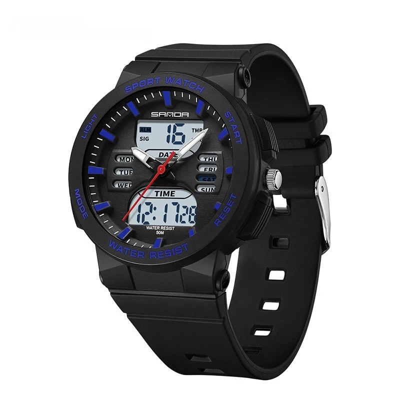 SANDA Analog Digital multi functional sport watch for students 6185 - Image 4