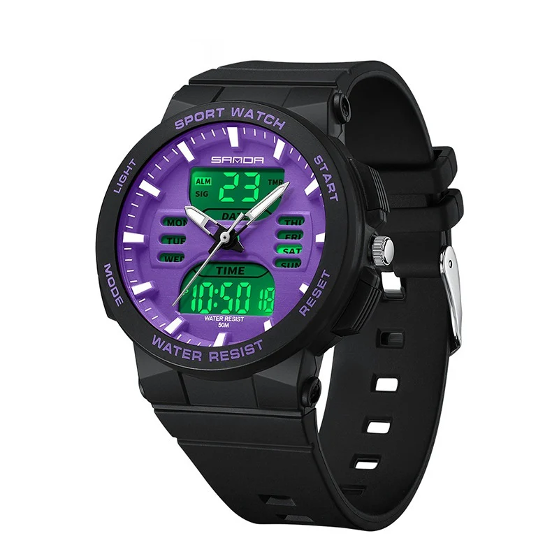 SANDA Analog Digital multi functional sport watch for students 6185 - Image 5