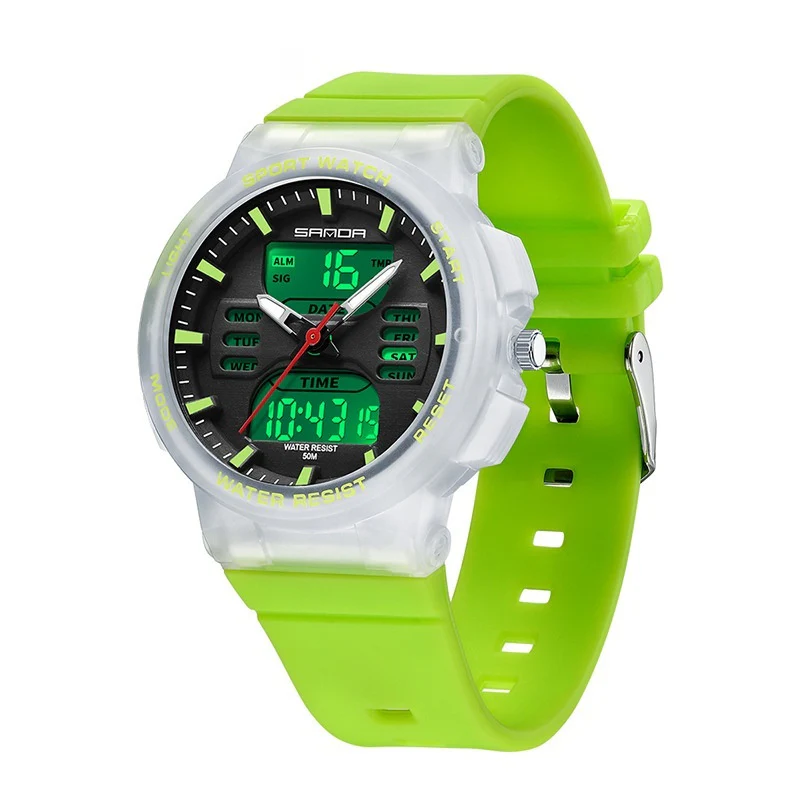 SANDA Analog Digital multi functional sport watch for students 6185 - Image 9
