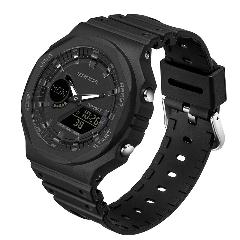 Sanda Sports Waterproof Analog Digital Watch for Men 6016 - Image 2