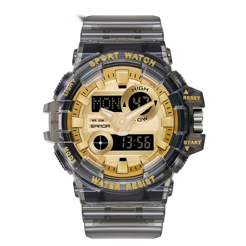 Sanda Trendy Sports Watch Waterproof Large Dial Luminous Unisex watch - Image 9
