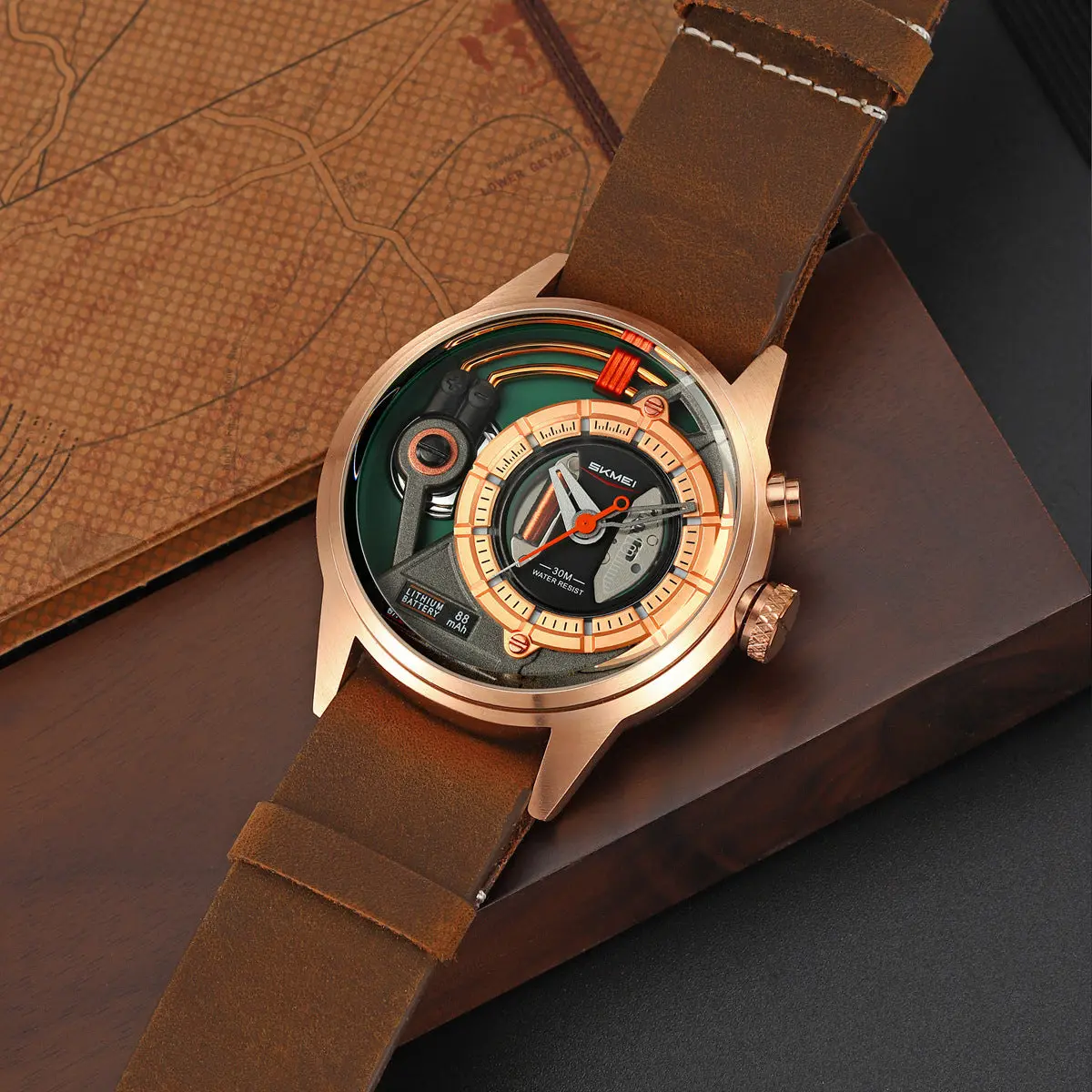 Skmei 2333 Creative Leather Belt Quartz watch for Men - Image 7
