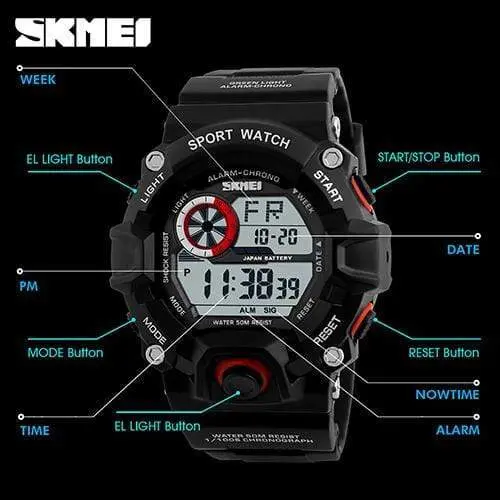 Skmei 1019 Original Camouflage Digital Round Waterproof Sport watch For Men - Image 5