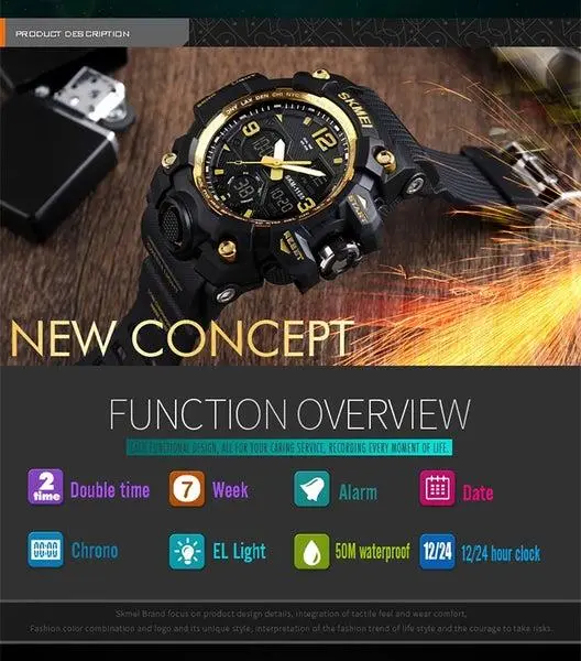 Skmei 1155B Original Analog Digital waterproof Sports watch for men - Image 14