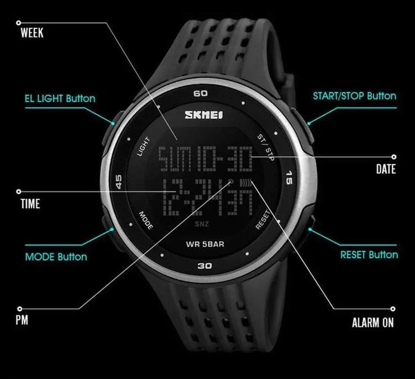 Skmei 1219 original Digital Sport waterproof wrist watch for Women - Image 7
