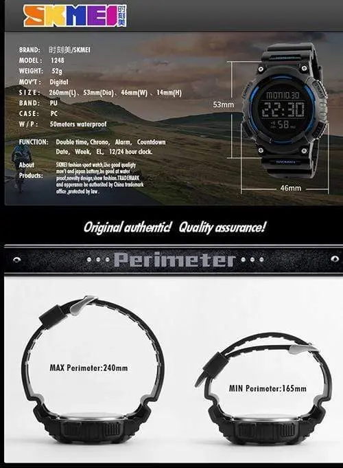 Skmei 1248 Original Digital Round Waterproof Wrist watch for Men - Image 7